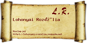Lohonyai Rozália névjegykártya