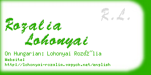 rozalia lohonyai business card